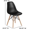 image:imageFlash Furniture Elon Series Plastic Modern Dining Chair with Wooden Legs MidCentury Modern Accent Chair for Dining Rooms and Offices WhiteBlack