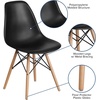 image:imageFlash Furniture Elon Series Plastic Modern Dining Chair with Wooden Legs MidCentury Modern Accent Chair for Dining Rooms and Offices WhiteBlack