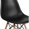 image:imageFlash Furniture Elon Series Plastic Modern Dining Chair with Wooden Legs MidCentury Modern Accent Chair for Dining Rooms and Offices WhiteBlack
