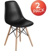 image:imageFlash Furniture Elon Series Plastic Modern Dining Chair with Wooden Legs MidCentury Modern Accent Chair for Dining Rooms and Offices WhiteBlack
