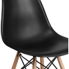 image:imageFlash Furniture Elon Series Plastic Modern Dining Chair with Wooden Legs MidCentury Modern Accent Chair for Dining Rooms and Offices WhiteBlack