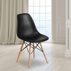 image:imageFlash Furniture Elon Series Plastic Modern Dining Chair with Wooden Legs MidCentury Modern Accent Chair for Dining Rooms and Offices WhiteBlack