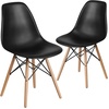 image:imageFlash Furniture Elon Series Plastic Modern Dining Chair with Wooden Legs MidCentury Modern Accent Chair for Dining Rooms and Offices WhiteBlack