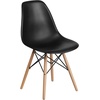 image:imageFlash Furniture Elon Series Plastic Modern Dining Chair with Wooden Legs MidCentury Modern Accent Chair for Dining Rooms and Offices WhiteBlack