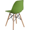 image:imageFlash Furniture Elon Series Plastic Modern Dining Chair with Wooden Legs MidCentury Modern Accent Chair for Dining Rooms and Offices WhiteGreen