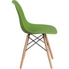 image:imageFlash Furniture Elon Series Plastic Modern Dining Chair with Wooden Legs MidCentury Modern Accent Chair for Dining Rooms and Offices WhiteGreen