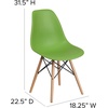 image:imageFlash Furniture Elon Series Plastic Modern Dining Chair with Wooden Legs MidCentury Modern Accent Chair for Dining Rooms and Offices WhiteGreen