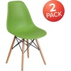 image:imageFlash Furniture Elon Series Plastic Modern Dining Chair with Wooden Legs MidCentury Modern Accent Chair for Dining Rooms and Offices WhiteGreen