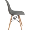 image:imageFlash Furniture Elon Series Plastic Modern Dining Chair with Wooden Legs MidCentury Modern Accent Chair for Dining Rooms and Offices WhiteMoss Gray