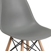 image:imageFlash Furniture Elon Series Plastic Modern Dining Chair with Wooden Legs MidCentury Modern Accent Chair for Dining Rooms and Offices WhiteMoss Gray