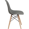 image:imageFlash Furniture Elon Series Plastic Modern Dining Chair with Wooden Legs MidCentury Modern Accent Chair for Dining Rooms and Offices WhiteMoss Gray
