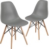 image:imageFlash Furniture Elon Series Plastic Modern Dining Chair with Wooden Legs MidCentury Modern Accent Chair for Dining Rooms and Offices WhiteMoss Gray