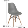 image:imageFlash Furniture Elon Series Plastic Modern Dining Chair with Wooden Legs MidCentury Modern Accent Chair for Dining Rooms and Offices WhiteMoss Gray