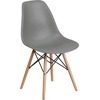image:imageFlash Furniture Elon Series Plastic Modern Dining Chair with Wooden Legs MidCentury Modern Accent Chair for Dining Rooms and Offices WhiteMoss Gray