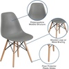 image:imageFlash Furniture Elon Series Plastic Modern Dining Chair with Wooden Legs MidCentury Modern Accent Chair for Dining Rooms and Offices WhiteMoss Gray