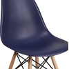 image:imageFlash Furniture Elon Series Plastic Modern Dining Chair with Wooden Legs MidCentury Modern Accent Chair for Dining Rooms and Offices WhiteNavy