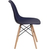 image:imageFlash Furniture Elon Series Plastic Modern Dining Chair with Wooden Legs MidCentury Modern Accent Chair for Dining Rooms and Offices WhiteNavy