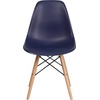 image:imageFlash Furniture Elon Series Plastic Modern Dining Chair with Wooden Legs MidCentury Modern Accent Chair for Dining Rooms and Offices WhiteNavy