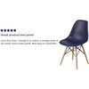 image:imageFlash Furniture Elon Series Plastic Modern Dining Chair with Wooden Legs MidCentury Modern Accent Chair for Dining Rooms and Offices WhiteNavy