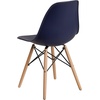 image:imageFlash Furniture Elon Series Plastic Modern Dining Chair with Wooden Legs MidCentury Modern Accent Chair for Dining Rooms and Offices WhiteNavy