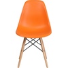 image:imageFlash Furniture Elon Series Plastic Modern Dining Chair with Wooden Legs MidCentury Modern Accent Chair for Dining Rooms and Offices WhiteOrange