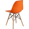image:imageFlash Furniture Elon Series Plastic Modern Dining Chair with Wooden Legs MidCentury Modern Accent Chair for Dining Rooms and Offices WhiteOrange
