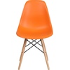 image:imageFlash Furniture Elon Series Plastic Modern Dining Chair with Wooden Legs MidCentury Modern Accent Chair for Dining Rooms and Offices WhiteOrange