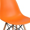 image:imageFlash Furniture Elon Series Plastic Modern Dining Chair with Wooden Legs MidCentury Modern Accent Chair for Dining Rooms and Offices WhiteOrange