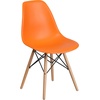 image:imageFlash Furniture Elon Series Plastic Modern Dining Chair with Wooden Legs MidCentury Modern Accent Chair for Dining Rooms and Offices WhiteOrange