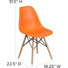 image:imageFlash Furniture Elon Series Plastic Modern Dining Chair with Wooden Legs MidCentury Modern Accent Chair for Dining Rooms and Offices WhiteOrange