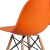 image:imageFlash Furniture Elon Series Plastic Modern Dining Chair with Wooden Legs MidCentury Modern Accent Chair for Dining Rooms and Offices WhiteOrange