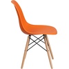 image:imageFlash Furniture Elon Series Plastic Modern Dining Chair with Wooden Legs MidCentury Modern Accent Chair for Dining Rooms and Offices WhiteOrange