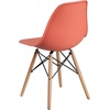 image:imageFlash Furniture Elon Series Plastic Modern Dining Chair with Wooden Legs MidCentury Modern Accent Chair for Dining Rooms and Offices WhitePeach