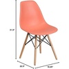 image:imageFlash Furniture Elon Series Plastic Modern Dining Chair with Wooden Legs MidCentury Modern Accent Chair for Dining Rooms and Offices WhitePeach