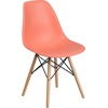image:imageFlash Furniture Elon Series Plastic Modern Dining Chair with Wooden Legs MidCentury Modern Accent Chair for Dining Rooms and Offices WhitePeach