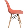 image:imageFlash Furniture Elon Series Plastic Modern Dining Chair with Wooden Legs MidCentury Modern Accent Chair for Dining Rooms and Offices WhitePeach