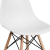 image:imageFlash Furniture Elon Series Plastic Modern Dining Chair with Wooden Legs MidCentury Modern Accent Chair for Dining Rooms and Offices WhiteWhite