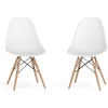 image:imageFlash Furniture Elon Series Plastic Modern Dining Chair with Wooden Legs MidCentury Modern Accent Chair for Dining Rooms and Offices WhiteWhite