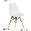 image:imageFlash Furniture Elon Series Plastic Modern Dining Chair with Wooden Legs MidCentury Modern Accent Chair for Dining Rooms and Offices WhiteWhite