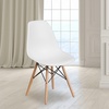 image:imageFlash Furniture Elon Series Plastic Modern Dining Chair with Wooden Legs MidCentury Modern Accent Chair for Dining Rooms and Offices WhiteWhite