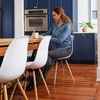 image:imageFlash Furniture Elon Series Plastic Modern Dining Chair with Wooden Legs MidCentury Modern Accent Chair for Dining Rooms and Offices WhiteWhite