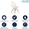 image:imageFlash Furniture Elon Series Plastic Modern Dining Chair with Wooden Legs MidCentury Modern Accent Chair for Dining Rooms and Offices WhiteWhite