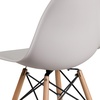 image:imageFlash Furniture Elon Series Plastic Modern Dining Chair with Wooden Legs MidCentury Modern Accent Chair for Dining Rooms and Offices WhiteWhite