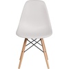 image:imageFlash Furniture Elon Series Plastic Modern Dining Chair with Wooden Legs MidCentury Modern Accent Chair for Dining Rooms and Offices WhiteWhite