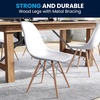 image:imageFlash Furniture Elon Series Plastic Modern Dining Chair with Wooden Legs MidCentury Modern Accent Chair for Dining Rooms and Offices WhiteWhite