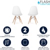 image:imageFlash Furniture Elon Series Plastic Modern Dining Chair with Wooden Legs MidCentury Modern Accent Chair for Dining Rooms and Offices WhiteWhite
