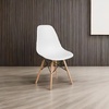 image:imageFlash Furniture Elon Series Plastic Modern Dining Chair with Wooden Legs MidCentury Modern Accent Chair for Dining Rooms and Offices WhiteWhite