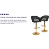 image:imageFlash Furniture Erik Contemporary Adjustable Height Barstool with Footrest and Rounded MidBack Upholstered Bar or Counter Height Stool WhiteChromeBlack VinylGold Frame