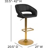 image:imageFlash Furniture Erik Contemporary Adjustable Height Barstool with Footrest and Rounded MidBack Upholstered Bar or Counter Height Stool WhiteChromeBlack VinylGold Frame