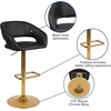 image:imageFlash Furniture Erik Contemporary Adjustable Height Barstool with Footrest and Rounded MidBack Upholstered Bar or Counter Height Stool WhiteChromeBlack VinylGold Frame